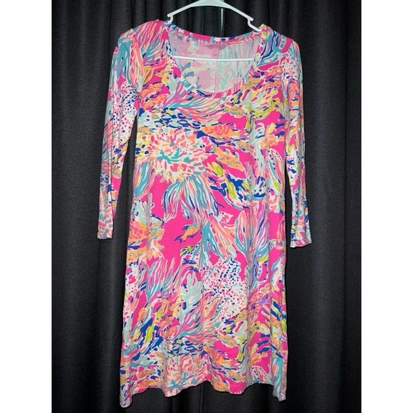 Lilly Pulitzer Dresses & Skirts - Lilly Pulitzer Pink and Blue Long Sleeve Dress